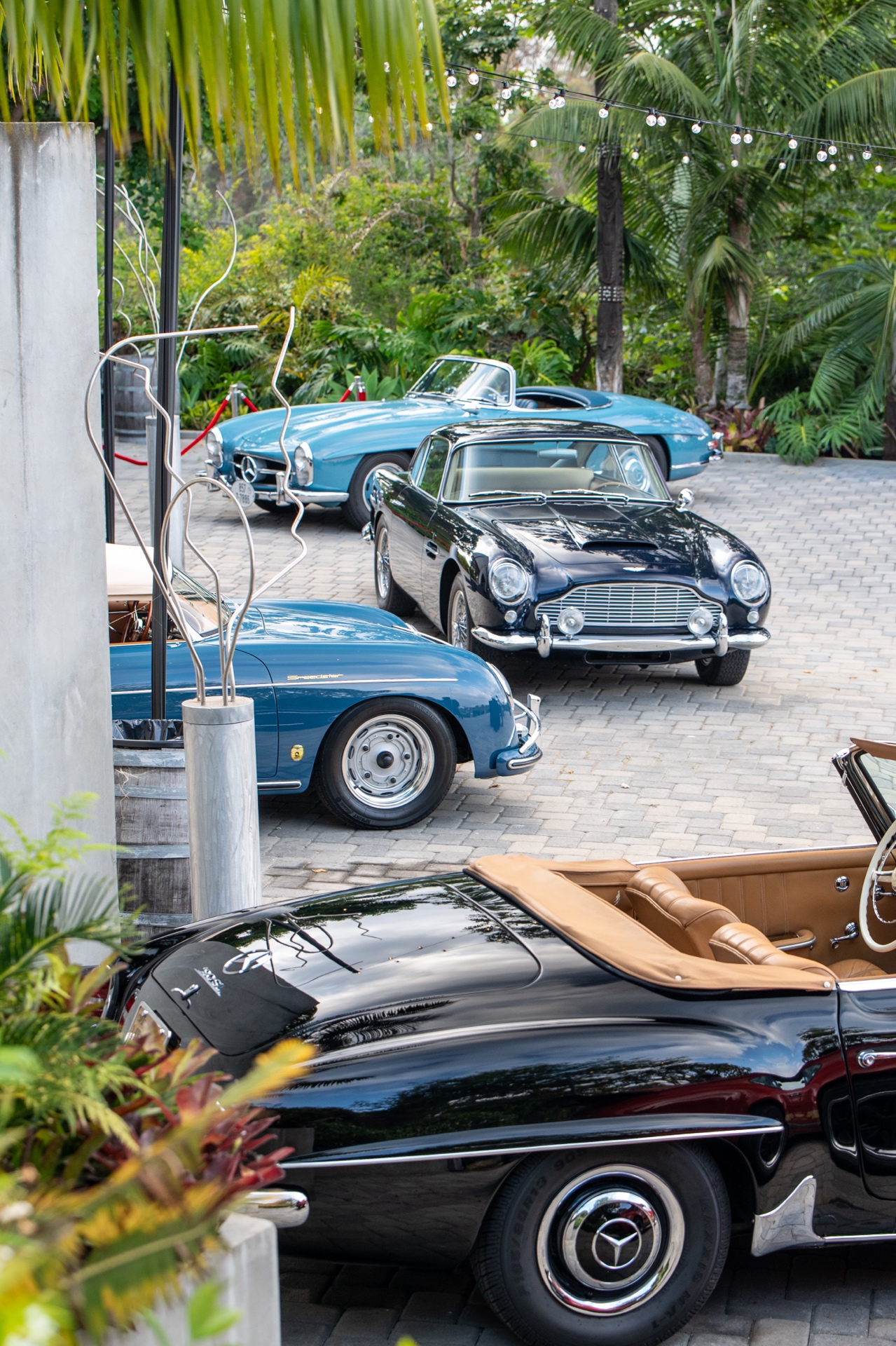 Classic cars gathered at the Newport Beach Vineyard Concours at Sunset showcase